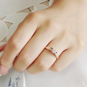 リング 一粒ダイヤモンド 18金ピンクゴールド 指輪 タンク リング 爆買の画像