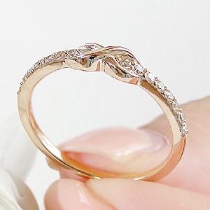 18金 ダイヤモンド リング インフィニティモチーフ イエローゴールド ピンクゴールド ホワイトゴールド K18YG PG WG 0.2ct 指輪 レディース ギフト 爆買の画像