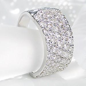 PT900 2.00ct 天然ダイヤモンド パヴェリング 豪華 レディース ギフト 