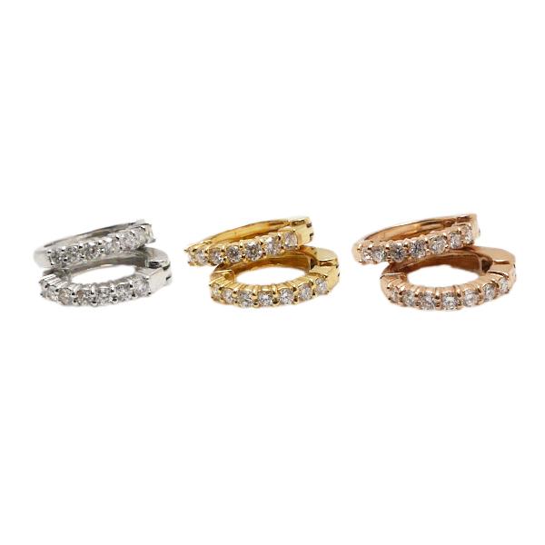 ピアリング　天然ダイヤモンド 0.28カラット 両耳 18k 正規品 ハーフエタニティタイプ 爆買の画像