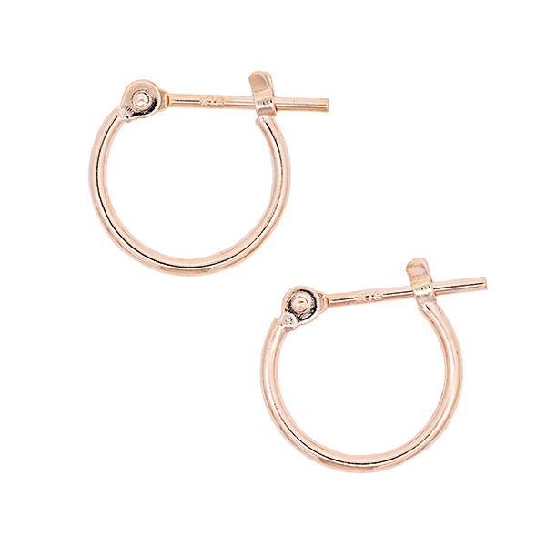 1mm×10mm 18金 フープピアス 小さめ ゴールド シンプルピアス 人気