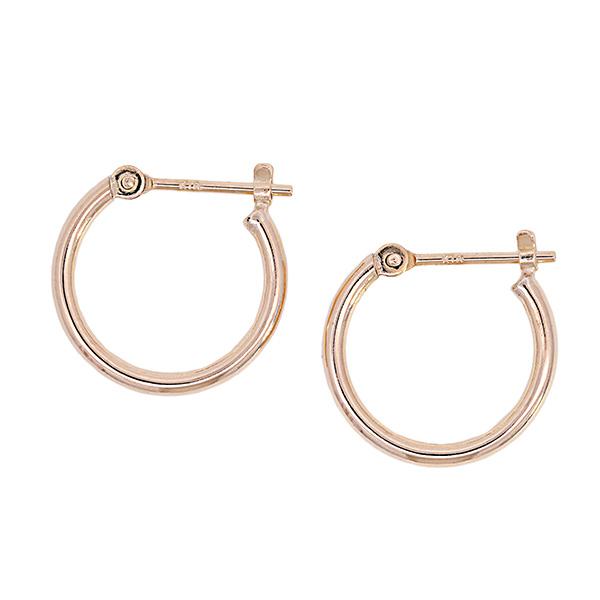 輪っか ピアス 両耳用 18金 1.5mm×13mm フープピアス パイプピアス 定番 日本製 1ペア リングピアス 小ぶり ピヤス ぴあす 爆買の画像