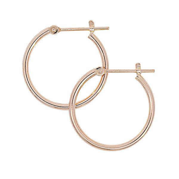 18金 1.5mm×17mm フープピアス パイプピアス 定番 日本製 1ペア 両耳用 リングピアス 爆買の画像