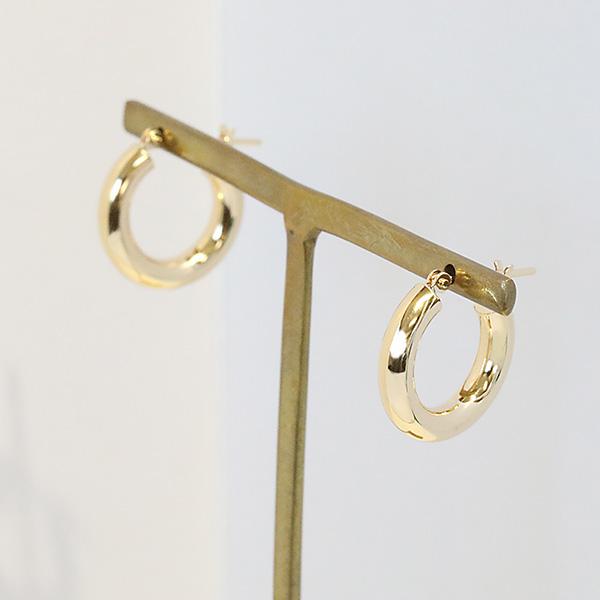 爆買 18金 3mm幅 フープピアス 直径15mm 3mm×15mm 遮断式 両耳用 定番