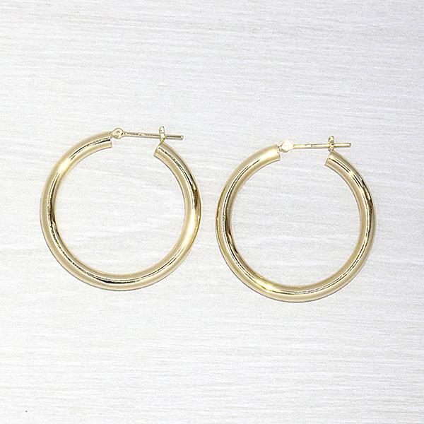 輪っか リングピアス 太め 18金 フープピアス 3mm×30mm 遮断式 両耳用 定番 シンプル 大きめ 輪っか ピヤス ぴあす 幅3mm 直径30mm 爆買の画像