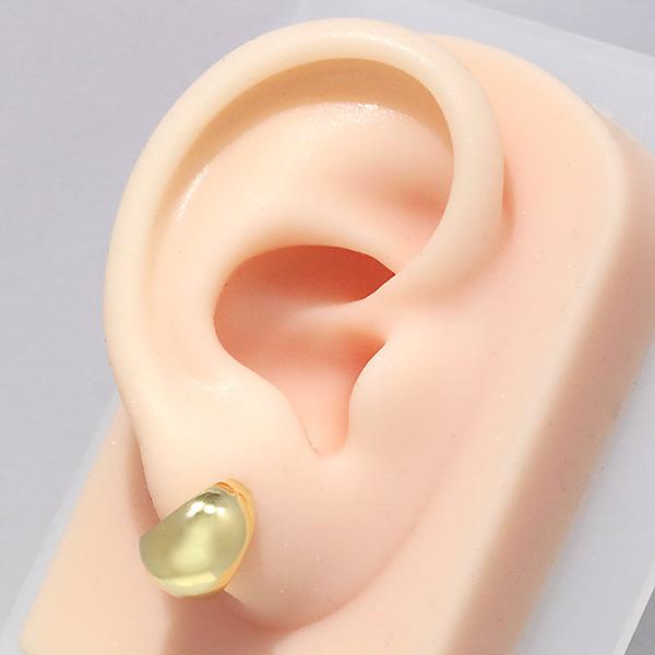 月甲 18金 月甲ピアス10mm×13mm K18 ピアス 18k ゴールド 月型甲丸 月甲型 甲丸 フープピアス シンプル  ジュエリー アクセサリー 爆買の画像