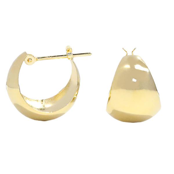 18金 月甲ピアス10mm×15mm K18 ピアス 18k ゴールド 月型甲丸 月甲 月甲型 甲丸 フープピアス シンプル  ジュエリー アクセサリー 爆買の画像
