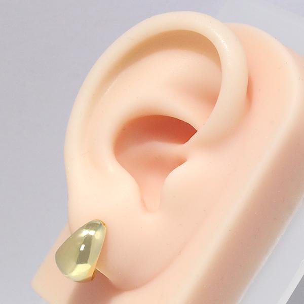 18金 月甲ピアス10mm×15mm K18 ピアス 18k ゴールド 月型甲丸 月甲 月甲型 甲丸 フープピアス シンプル  ジュエリー アクセサリー 爆買の画像