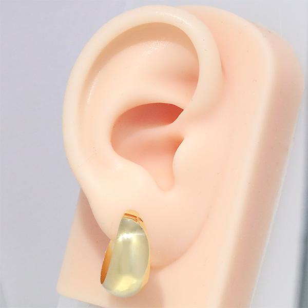 18金 月甲ピアス10mm×20mm K18 ピアス 18k ゴールド 月型甲丸 月甲