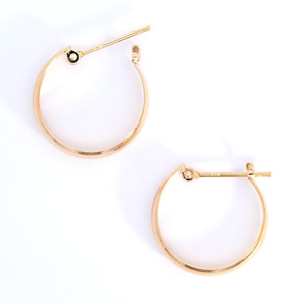 ピアス18金 月甲 月型ピアス 18k フープピアス 3mm×15mm 地金ピアス 両