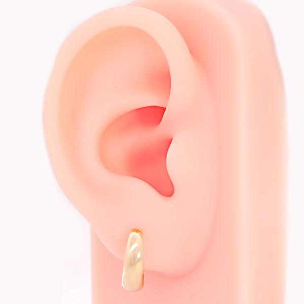 ピアス 月甲 地金 ピアス 18k ゴールド 5mm×15mm 18金 レディース 月形ピアス フープ パイプ 月型 ピアス 両耳 ピヤス ぴあす 爆買の画像