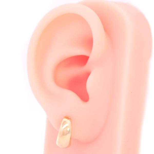 ムーンピアス 18金 月形ピアス 月 月甲 18k ゴールド 7mm×15mm 地金ピアス 両耳 レディース 月型 イエローゴールド ピヤス ぴあす フープ 爆買の画像