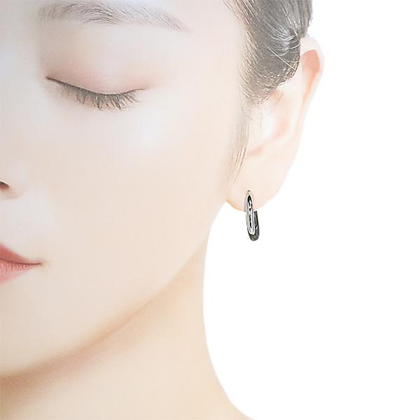 美品 PT900 フープピアス　プラチナ　3mm幅 プラチナ 3mm幅 PT900 フープピアス 直径20mm 太め 3mm×20mm 遮断式