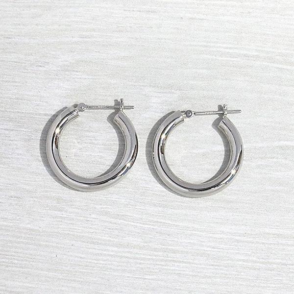 プラチナ 3mm幅 PT900 フープピアス 直径20mm 太め 3mm×20mm 遮断式