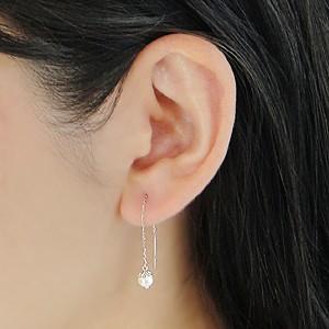 プラチナアメリカンピアス Pt900 淡水パール 両耳 1ペア ぶら下がり 一 