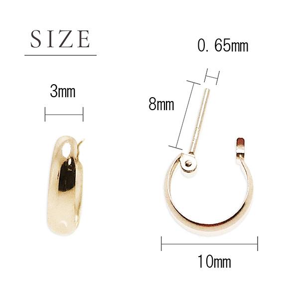18k ゴールド 月甲ピアス 地金 18金 3mm×10mm 月甲 ムーンピアス 両耳 レディース メンズ プレゼント ギフト フープピアス ピヤス ぴあす 爆買の画像