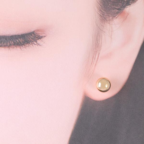 ピアス 丸玉 8mm 18金 ゴールド 大ぶり 男女兼用 シンプルピアス