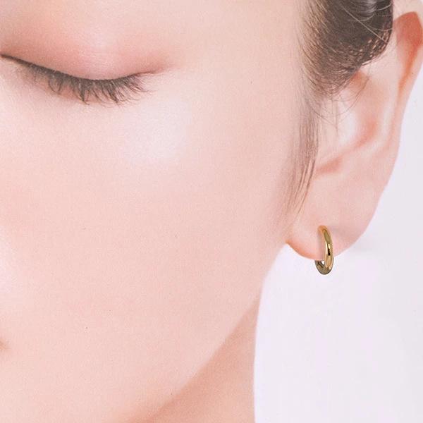 ピアス フープピアス 2mm×12mm 小さい 18金 パイプピアス バネ ピアス フープピアス 2mm×12mm 小さい 18金 パイプピアス バネ