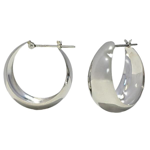 プラチナ 月甲ピアス10mm×20mm PT900 ピアス シルバー 月型甲丸 月甲