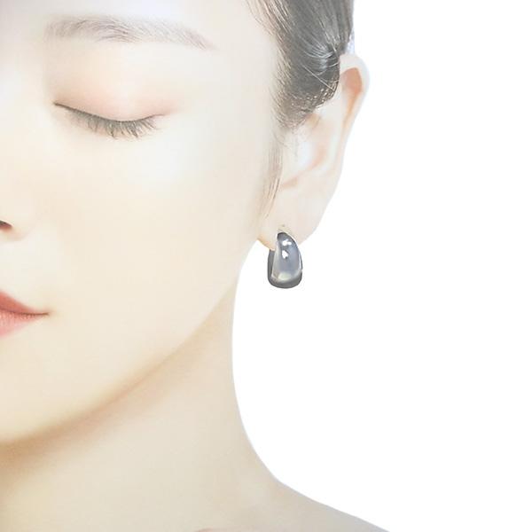 プラチナ 月甲ピアス10mm×20mm PT900 ピアス シルバー 月型甲丸 月甲