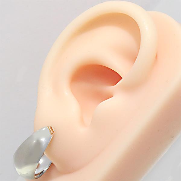 プラチナ 月甲ピアス10mm×20mm PT900 ピアス シルバー 月型甲丸 月甲