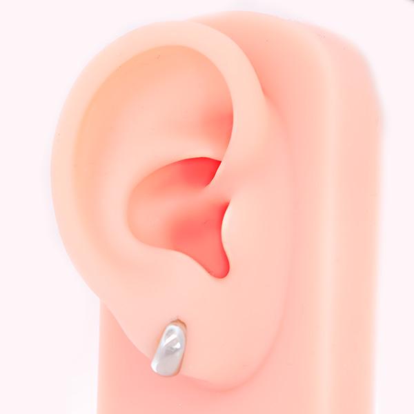 月型ピアス プラチナ 月形 5mm×10mm 月甲 地金ピアス 両耳 レディース