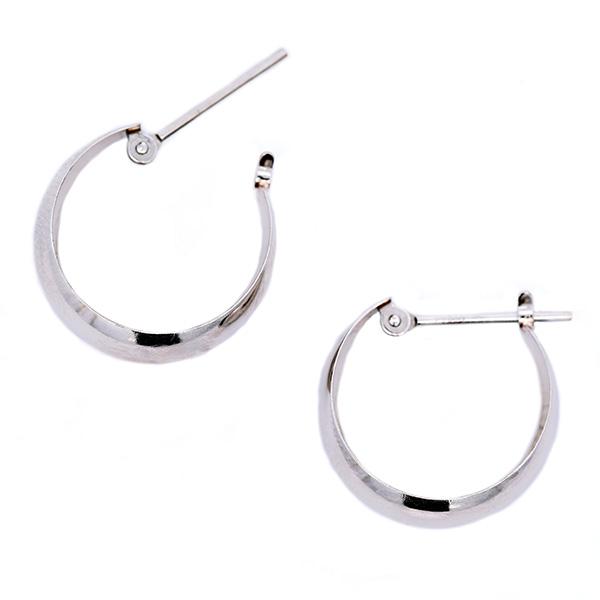 プラチナピアス PT900 ピアス 太め 7mm×15mm 月甲 甲丸 地金ピアス 両耳 1ペア シンプル ピヤス ぴあす レディース メンズ フープピアス 爆買の画像