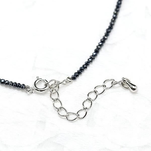 ブラックスピネル ネックレス 2mm ブラックダイヤに迫る輝き
