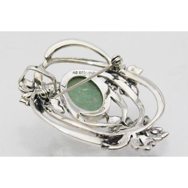 碌山 翡翠 シードパール ブローチペンダント 大粒ヒスイのクラシックな