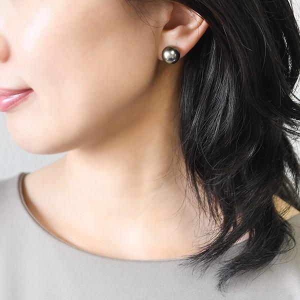 最終価格】黒蝶真珠11ミリK14WGピアス