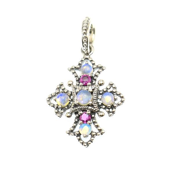 碌山 オパール&ルビーペンダントトップ ヨーロッパアンティーク調の