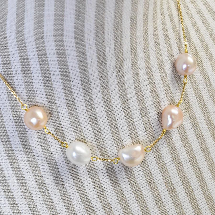 サイズアップ版】ナチュラルカラー バロックパール 淡水真珠