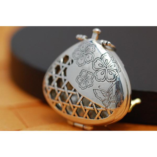 碌山 蛤に揚羽蝶 ロケット ペンダントトップ 和デザイン RP 704P0031