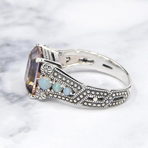 碌山 アメトリン オパール リング クラシカルな雰囲気の