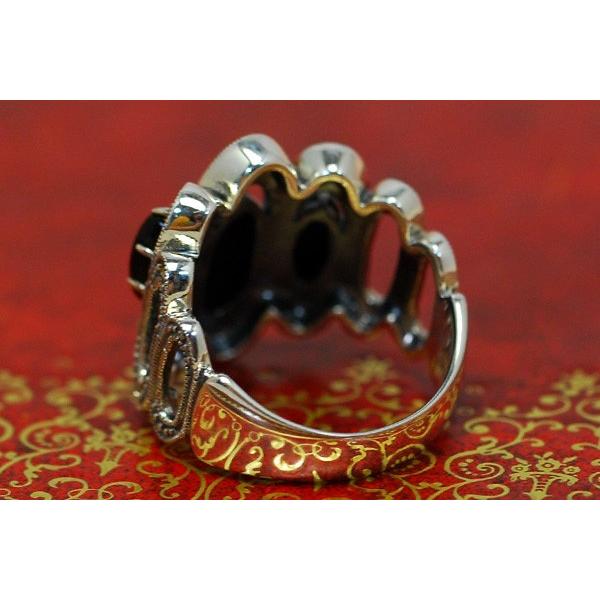 碌山 オニキス マルカジット リング つややかな引き締めブラックが