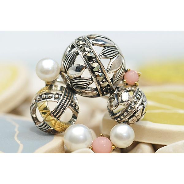 碌山 ピンクオパール 淡水真珠 手鞠 ブローチ ペンダント はんなり上品