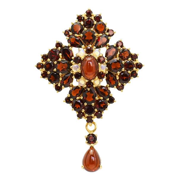 碌山 ガーネット オパール ブローチペンダント シックで上品な ワイン