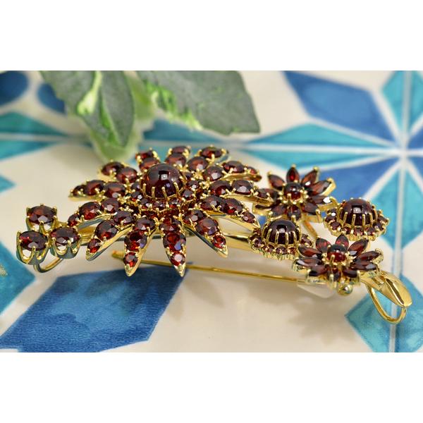 碌山 ジュエリー ガーネット ブローチ 専用袋付き 碌山】SV ガーネット