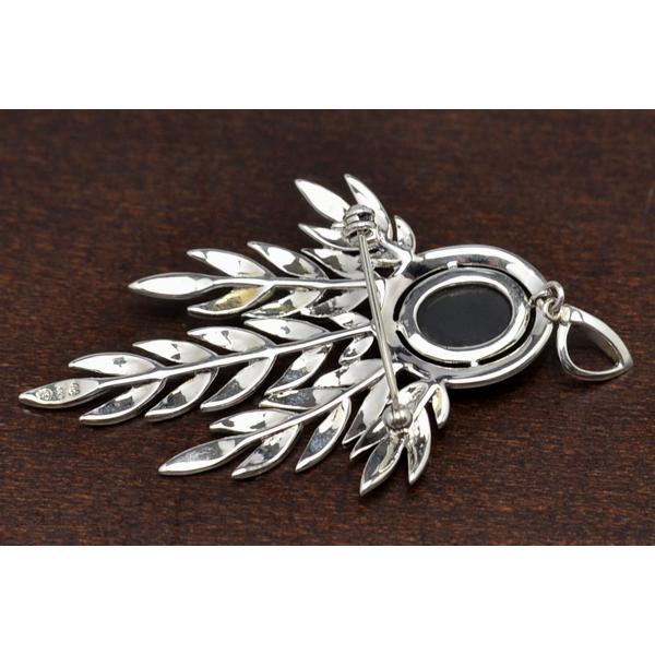 碌山 オニキス マルカジット ブローチペンダント 優美でエレガントな