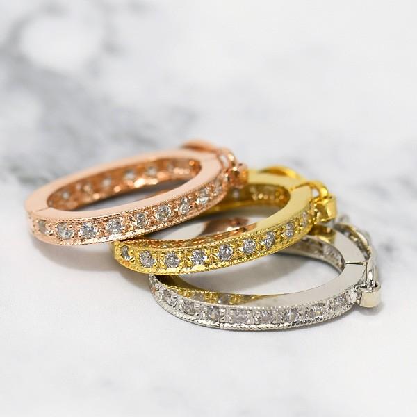 キラキラczショートナー クリッカー SV925 ロジウム ゴールド ピンクゴールド | 