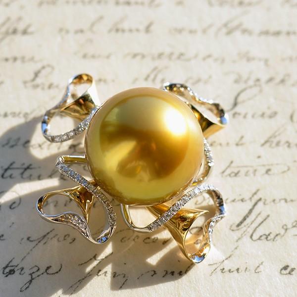 K18 アコヤパール ピスタチオ&ゴールデン（トリート）チャーム K18 アコヤパール ピスタチオ&ゴールデン（トリート）チャーム