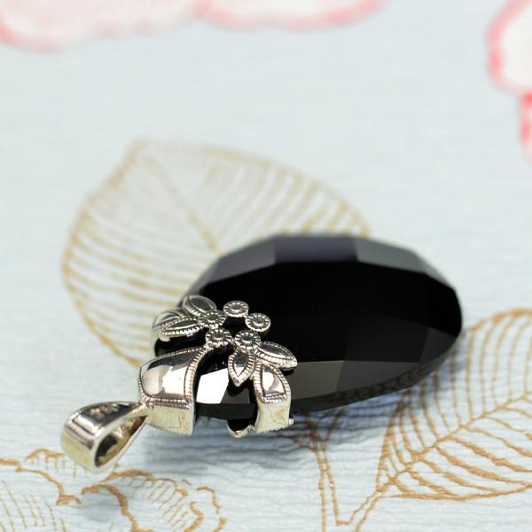 碌山 オニキス ペンダントトップ リバーシブル でも使える キラキラ