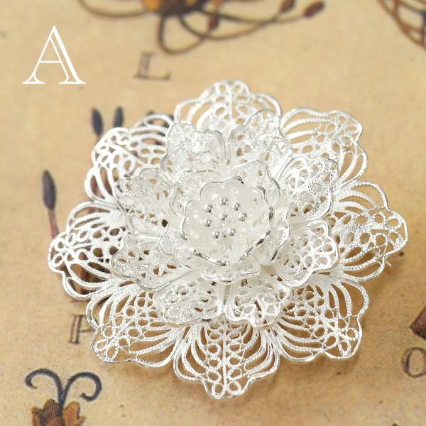 ルコリエ　フィリグリーブローチ フィリグリー フラワー ブローチ ペンダント 美しい手仕事の繊細