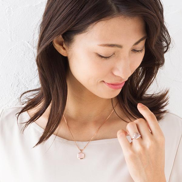 スクエアカボション 選べる天然石ペンダントトップ ぷるんとキュートな