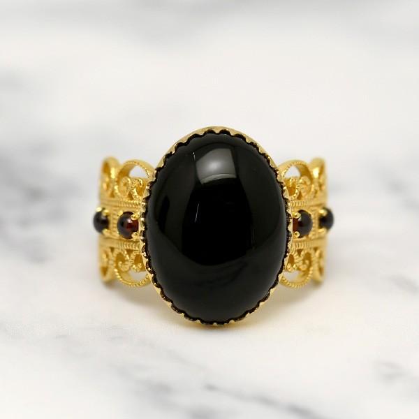 オニキスk18ガーネットリング