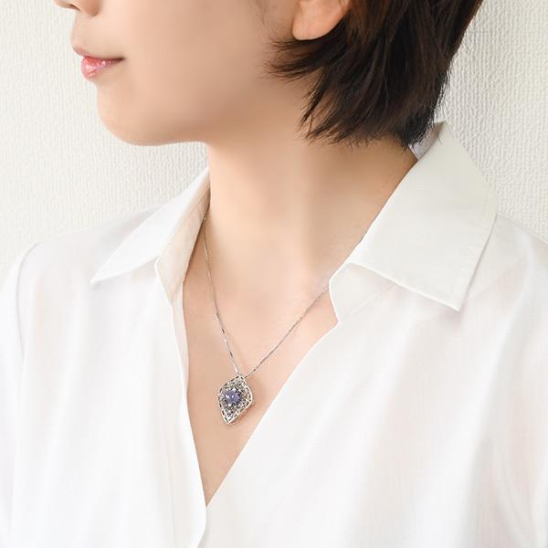 碌山 タンザナイト シードパール ブローチペンダント うるうるのスミレ