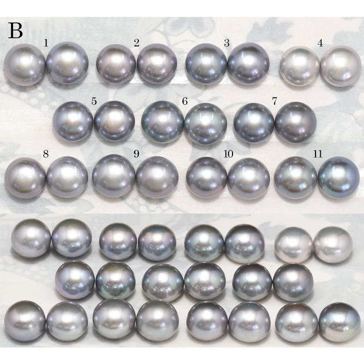 13mm 特大 グレー ボタン 淡水真珠 ピアス/イヤリング 存在感抜群で