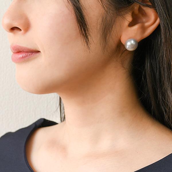 も*も様 ルコリエ　特大 13mm ホワイト ボタン 淡水真珠 ピアス k18 ルコリエ 特大 13mm ホワイト ボタン 淡水真珠 ピアス k18