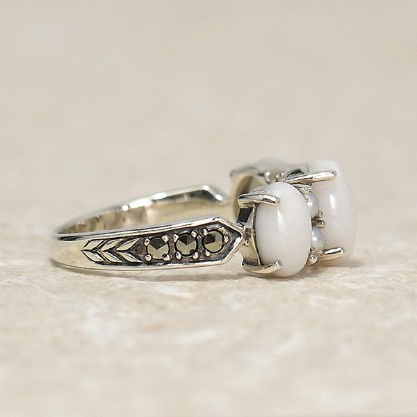 碌山 白珊瑚＆シードパールリング ぷっくりやわらかホワイト♪ RP