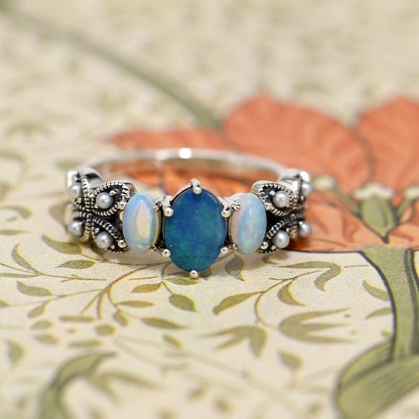 碌山 オパール シードパール リング RP 403R0078-BKOP : ルコリエYahoo